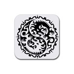 Ying Yang Tattoo Rubber Coaster (Square)  Front