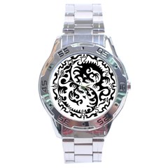 Ying Yang Tattoo Stainless Steel Analogue Watch by Sapixe