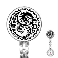 Ying Yang Tattoo Stainless Steel Nurses Watch by Sapixe