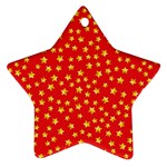 Yellow Stars Red Background Ornament (Star) Front