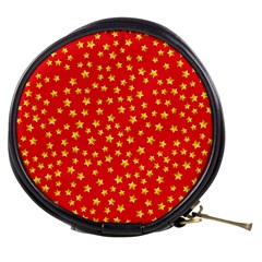 Yellow Stars Red Background Mini Makeup Bags by Sapixe