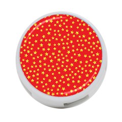 Yellow Stars Red Background 4-port Usb Hub (two Sides)  by Sapixe