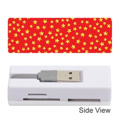 Yellow Stars Red Background Memory Card Reader (stick)  by Sapixe