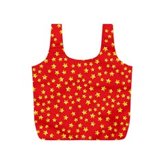 Yellow Stars Red Background Full Print Recycle Bags (s)  by Sapixe