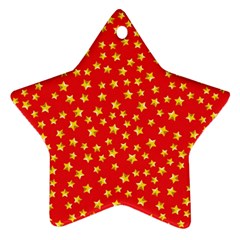 Yellow Stars Red Background Star Ornament (two Sides) by Sapixe