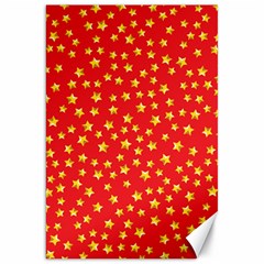 Yellow Stars Red Background Canvas 20  X 30   by Sapixe