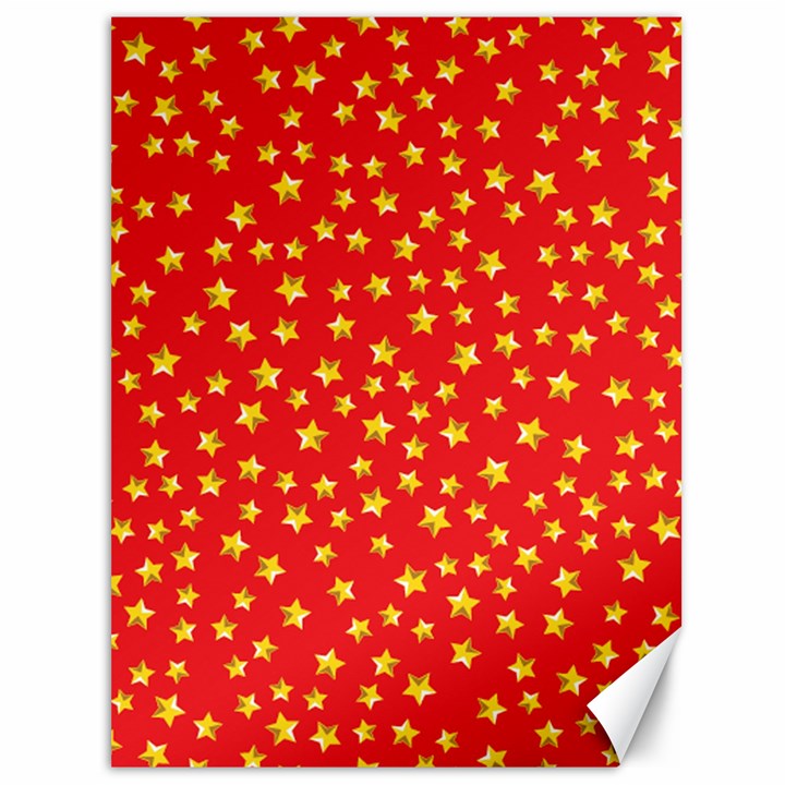 Yellow Stars Red Background Canvas 36  x 48  