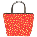 Yellow Stars Red Background Bucket Bags Front