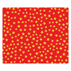 Yellow Stars Red Background Double Sided Flano Blanket (small)  by Sapixe