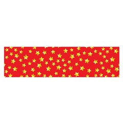 Yellow Stars Red Background Satin Scarf (oblong) by Sapixe