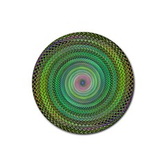 Wire Woven Vector Graphic Rubber Round Coaster (4 Pack)  by Sapixe