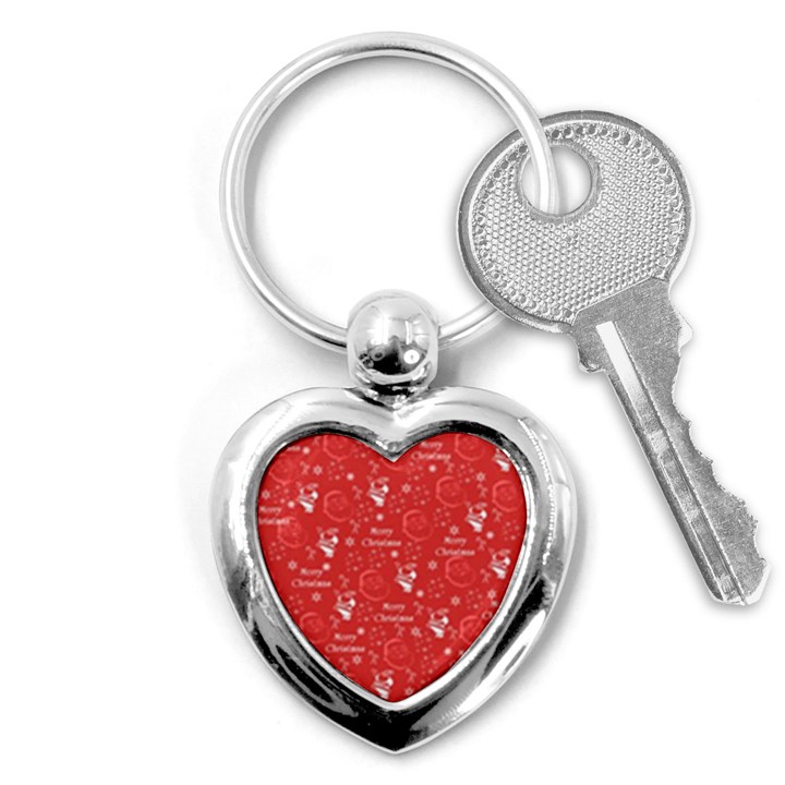 Santa Christmas Collage Key Chains (Heart) 