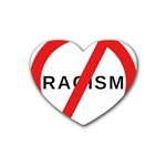 No Racism Rubber Coaster (Heart)  Front