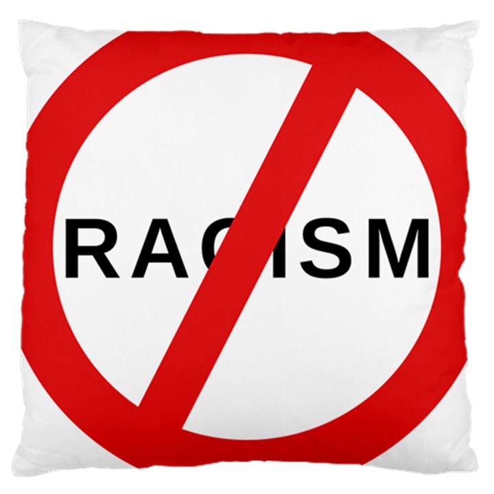 No Racism Large Cushion Case (One Side)