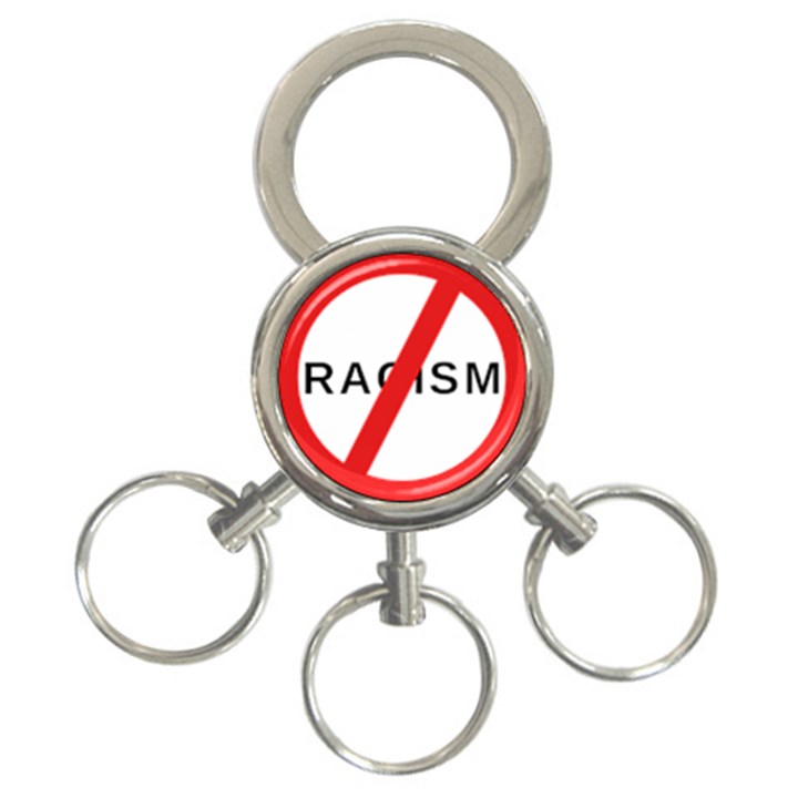 No Racism 3-Ring Key Chains