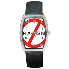 No Racism Barrel Style Metal Watch