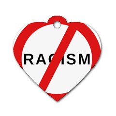 No Racism Dog Tag Heart (two Sides)