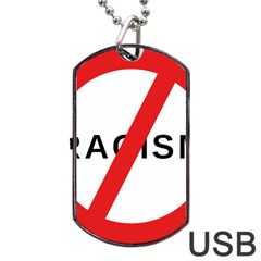 No Racism Dog Tag Usb Flash (two Sides)