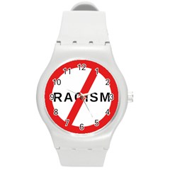 No Racism Round Plastic Sport Watch (m) by demongstore