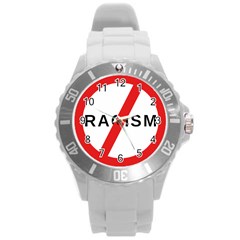 No Racism Round Plastic Sport Watch (l) by demongstore