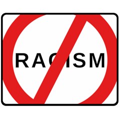 No Racism Fleece Blanket (medium)  by demongstore