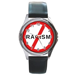 No Racism Round Metal Watch by demongstore