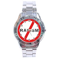 No Racism Stainless Steel Analogue Watch