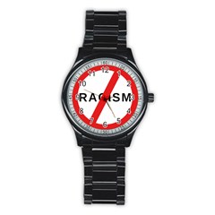 No Racism Stainless Steel Round Watch