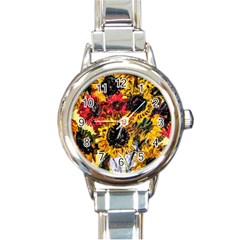 Sunflowers In A Scott House Round Italian Charm Watch by bestdesignintheworld