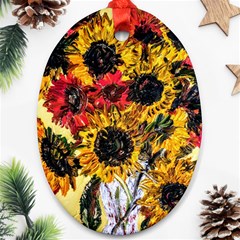 Sunflowers In A Scott House Ornament (oval) by bestdesignintheworld