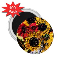 Sunflowers In A Scott House 2 25  Magnets (100 Pack)  by bestdesignintheworld