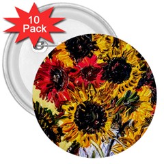 Sunflowers In A Scott House 3  Buttons (10 Pack)  by bestdesignintheworld