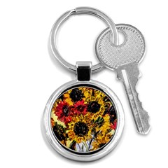 Sunflowers In A Scott House Key Chains (round)  by bestdesignintheworld