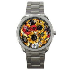 Sunflowers In A Scott House Sport Metal Watch by bestdesignintheworld