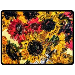 Sunflowers In A Scott House Fleece Blanket (large)  by bestdesignintheworld