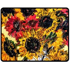 Sunflowers In A Scott House Fleece Blanket (medium)  by bestdesignintheworld