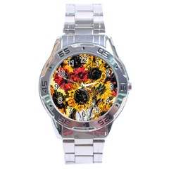 Sunflowers In A Scott House Stainless Steel Analogue Watch by bestdesignintheworld