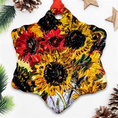 Sunflowers In A Scott House Ornament (snowflake) by bestdesignintheworld