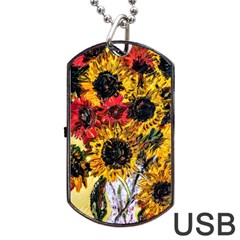 Sunflowers In A Scott House Dog Tag Usb Flash (two Sides) by bestdesignintheworld