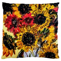 Sunflowers In A Scott House Large Cushion Case (one Side) by bestdesignintheworld