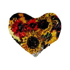 Sunflowers In A Scott House Standard 16  Premium Heart Shape Cushions by bestdesignintheworld