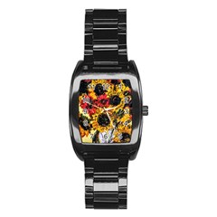 Sunflowers In A Scott House Stainless Steel Barrel Watch by bestdesignintheworld