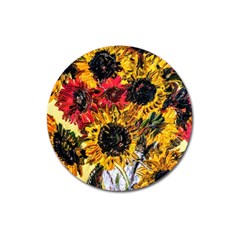 Sunflowers In A Scott House Magnet 3  (round) by bestdesignintheworld