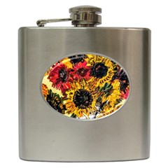 Sunflowers In A Scott House Hip Flask (6 Oz) by bestdesignintheworld