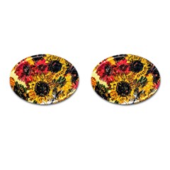 Sunflowers In A Scott House Cufflinks (oval) by bestdesignintheworld