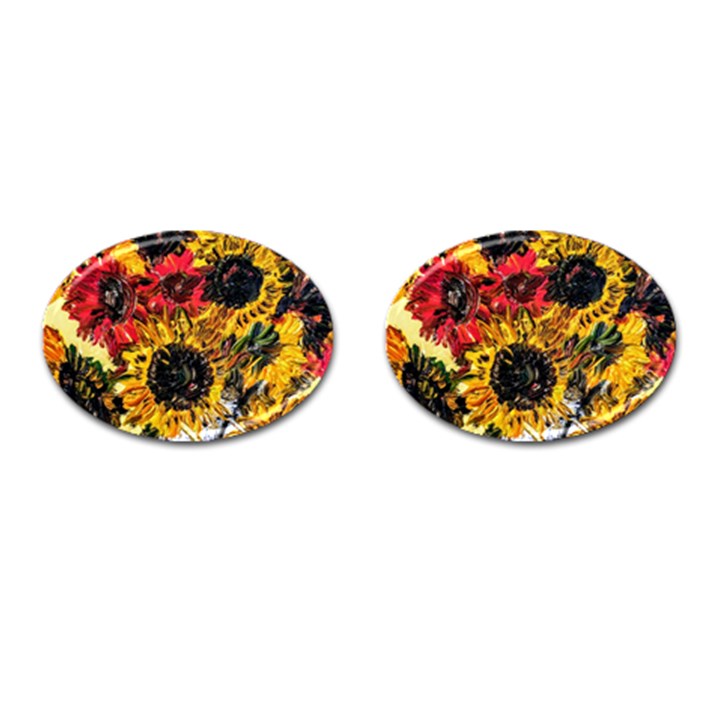 Sunflowers In A Scott House Cufflinks (Oval)