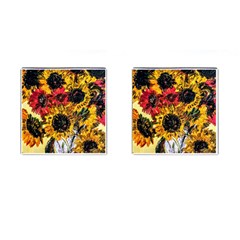 Sunflowers In A Scott House Cufflinks (square) by bestdesignintheworld