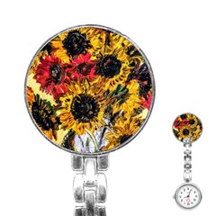 Sunflowers In A Scott House Stainless Steel Nurses Watch by bestdesignintheworld