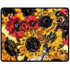 Sunflowers In A Scott House Double Sided Fleece Blanket (medium)  by bestdesignintheworld