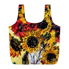 Sunflowers In A Scott House Full Print Recycle Bags (l)  by bestdesignintheworld